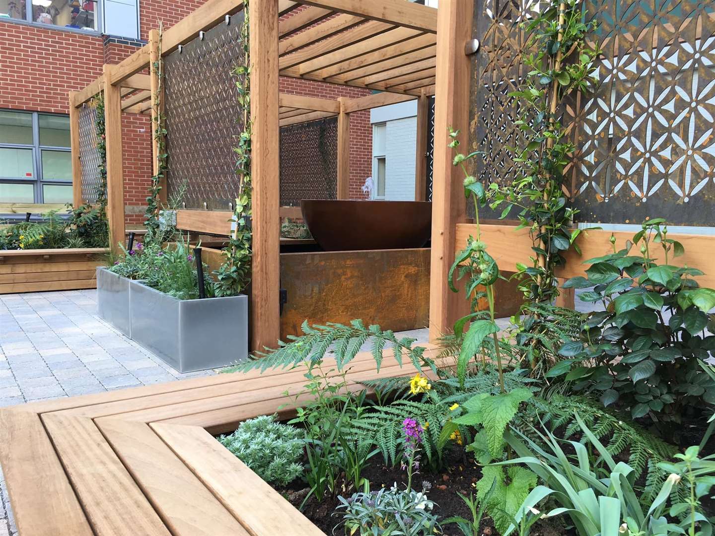 The new garden at Medway Maritime Hospital. Photo: Medway NHS Foundation Trust