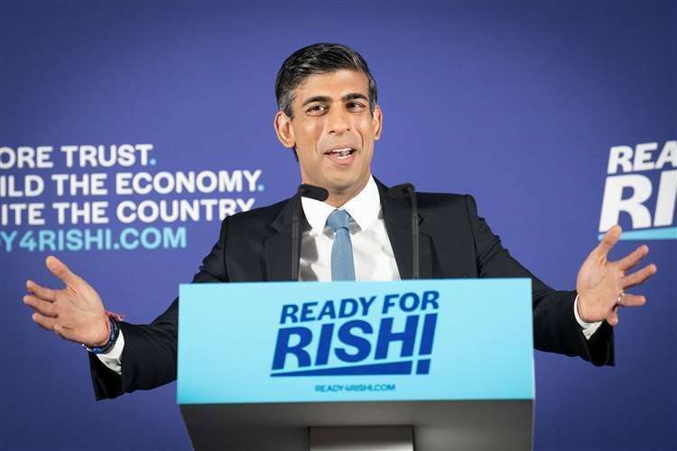 Rishi Sunak at the launch of his campaign. Picture: Stefan Rousseau/PA