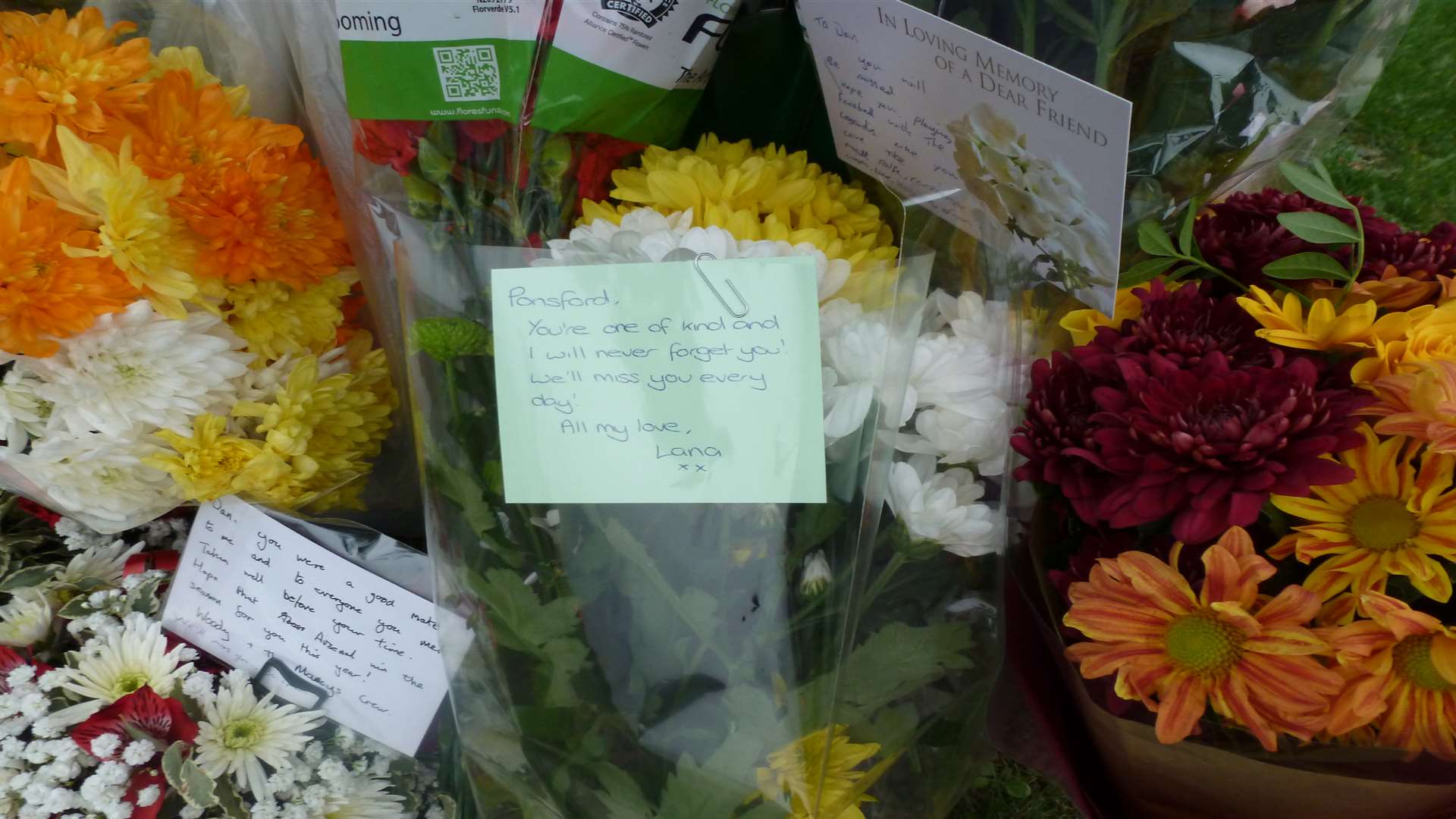 Floral tributes to Danyl Ponsford laid in Ashford