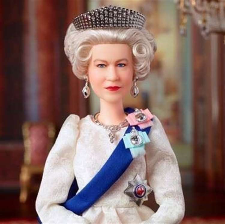 The Queen Elizabeth II Barbie doll was produced to commemorate the Queen’s Platinum Jubilee. Image: Mattel/PA.