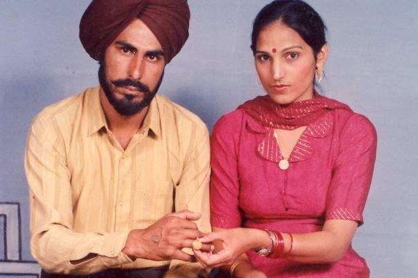 Balwinder Singh Aulkh, who died after a freak accident, with his wife Paramjit Kaur Aulkh