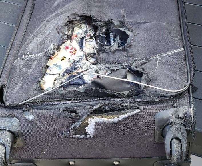 David was left with £400 worth of luggage completely ruined. Picture: David Benjamin