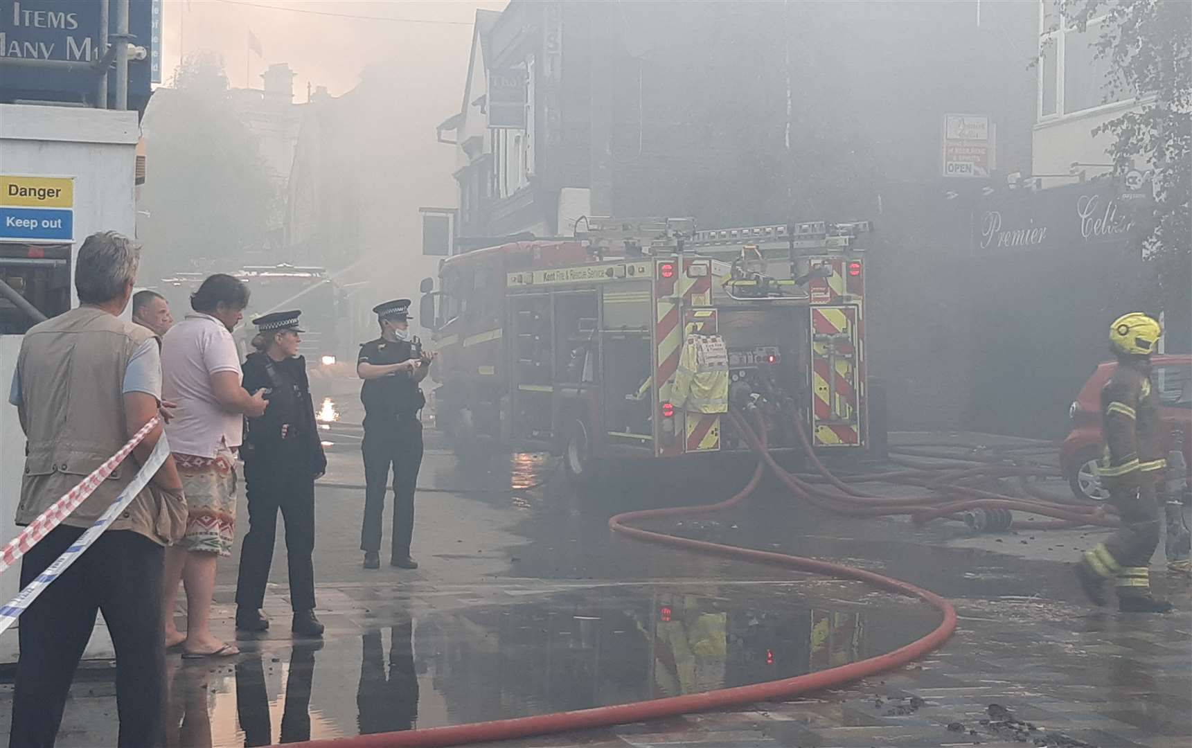 At its height, around 60 firefighters were at the scene