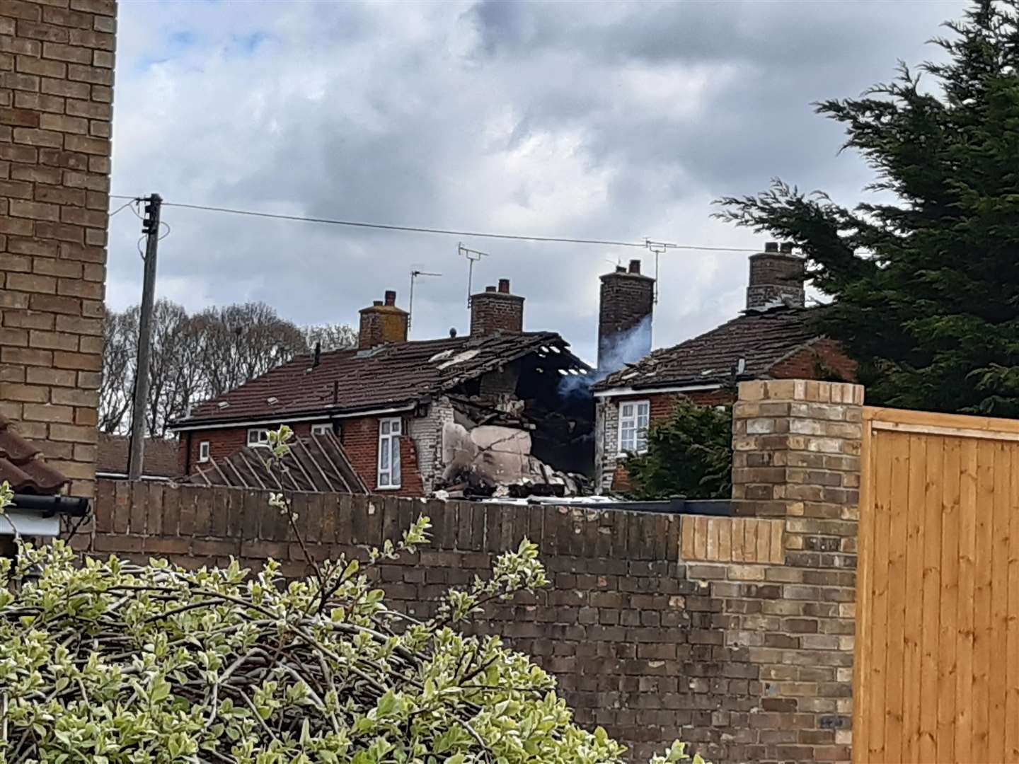 The back of the house in Mill View, Willesborough, destroyed in the explosion