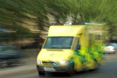 Joshua called an ambulance after assisting the man who fell. Stock Image