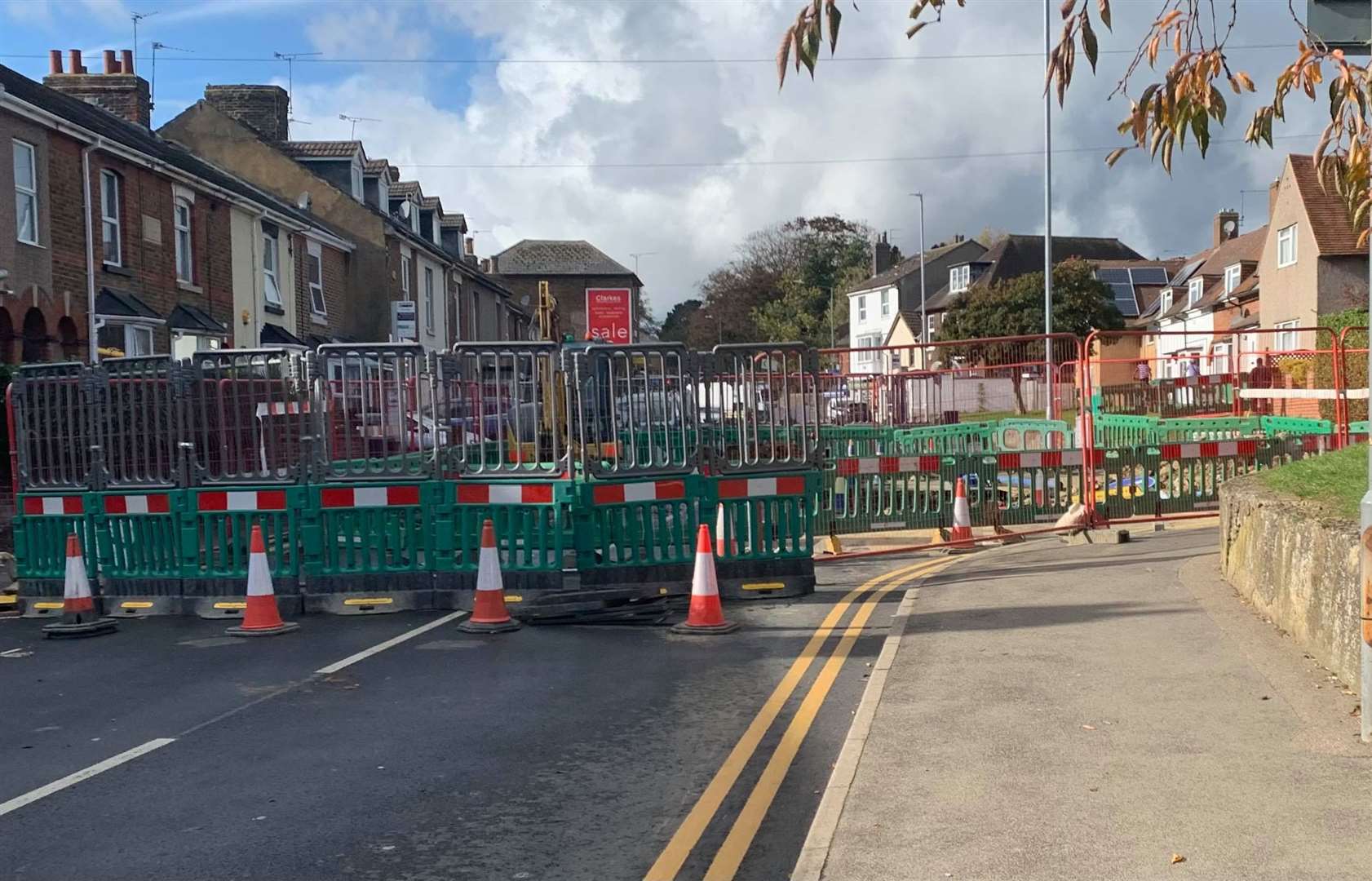 The road is closed between Queen's Road and Hambledon Court. Picture: Dean Cheeseman