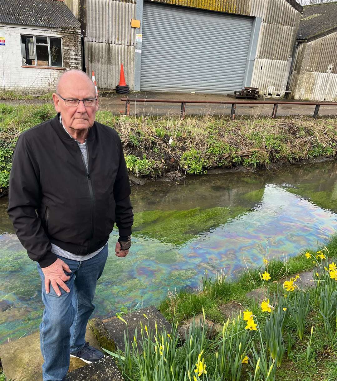 Roy Thicke out the back of his home in Chartham with the river behind him. Picture: Roy Thicke
