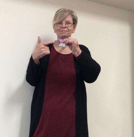 Margaret Bowerman with her Aspire Channel Swim medal, which she achieved after losing 11 stone