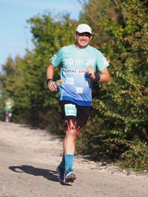 Runner Ian Pullen on his way to completing 20 marathons in 20 days
