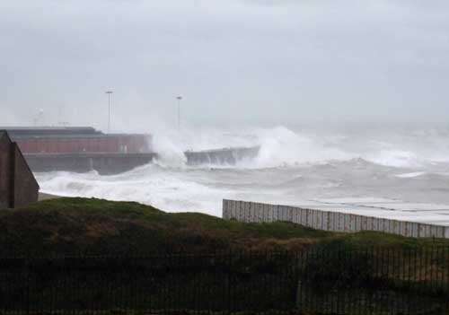 Rough seas off the coast at Dover
