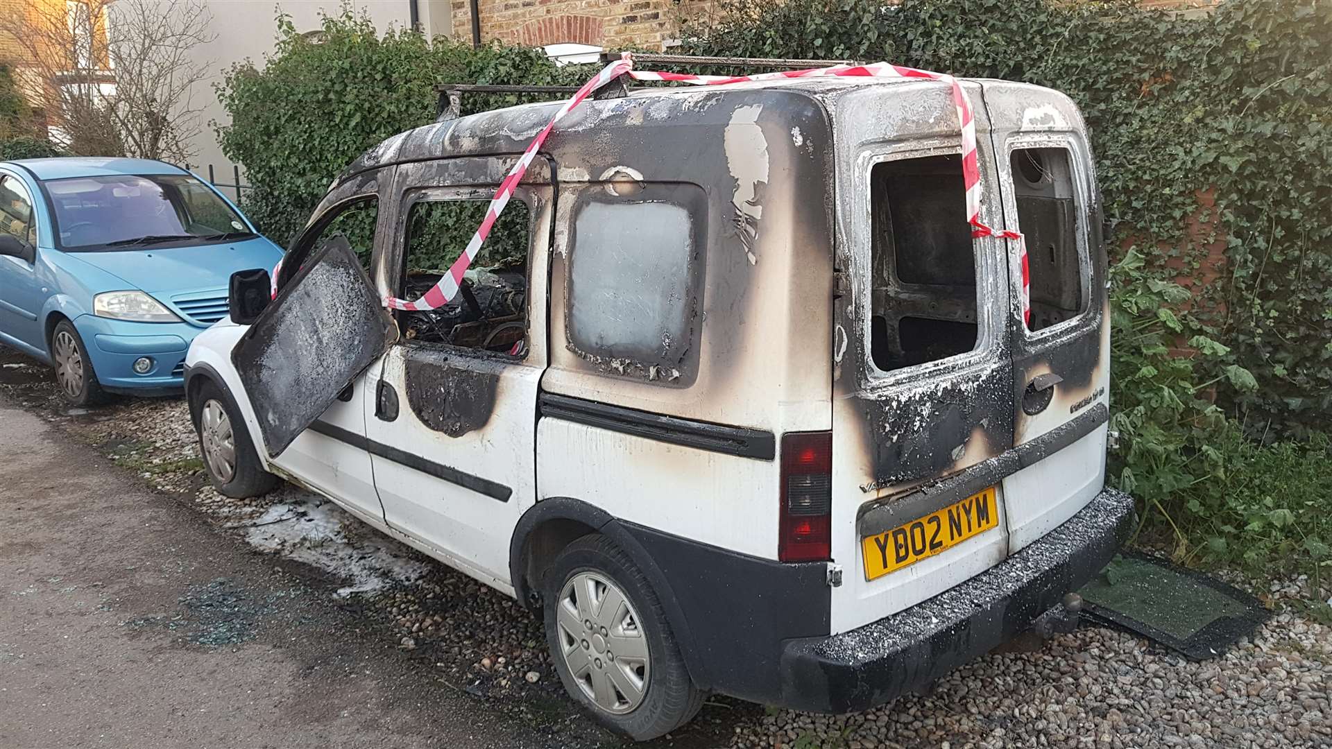 The fire-damaged van in Collingwood Road (6318034)