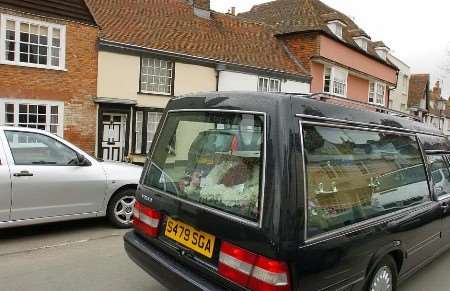 The cortege left from the home the couple shared in Abbey Street at Faversham. Picture: BARRY GOODWIN