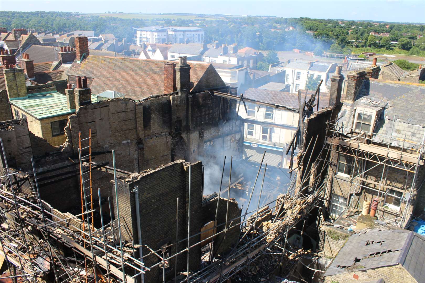 The wreckage from the fire in Margate