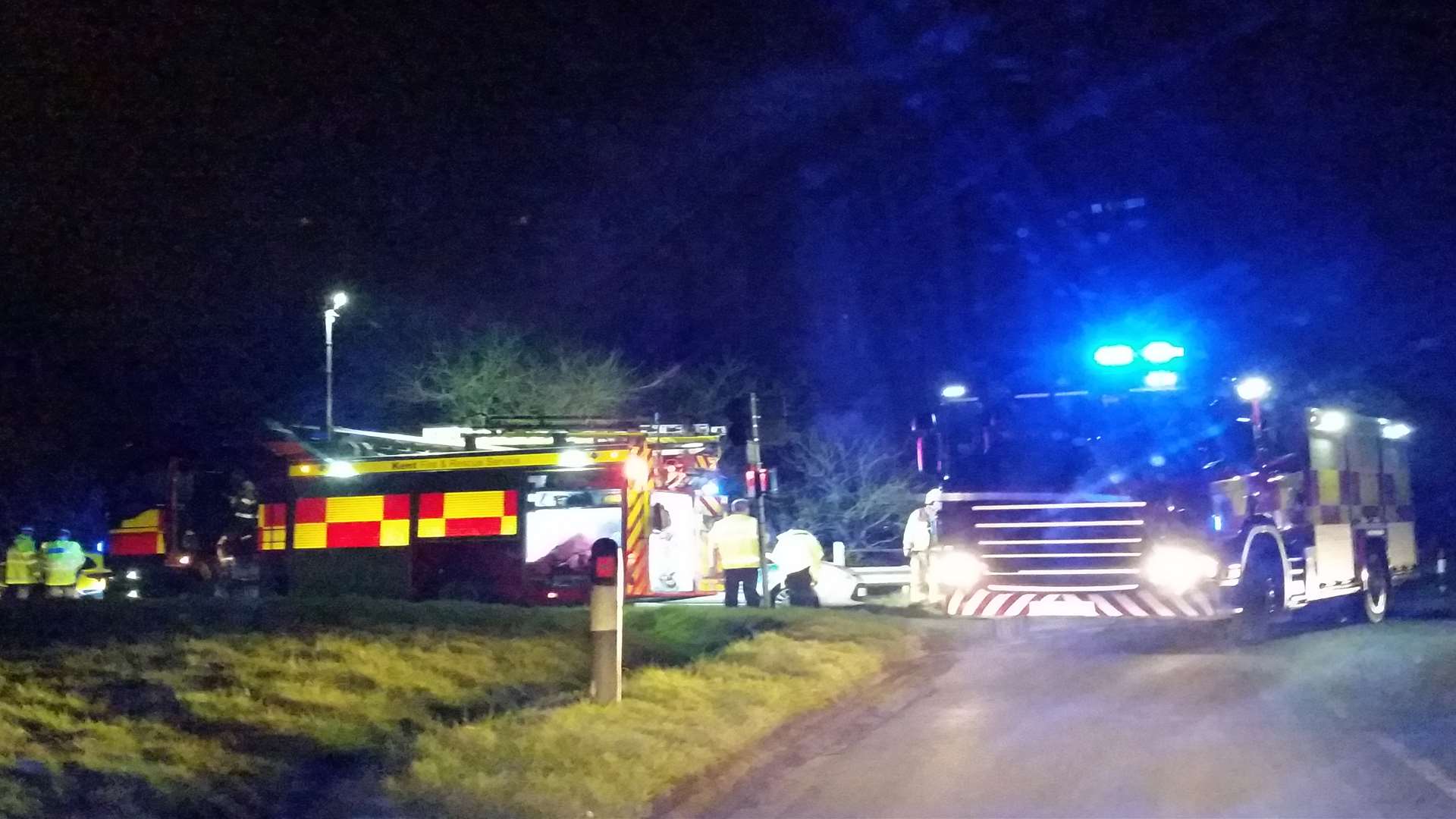 The crash scene in Upnor last night