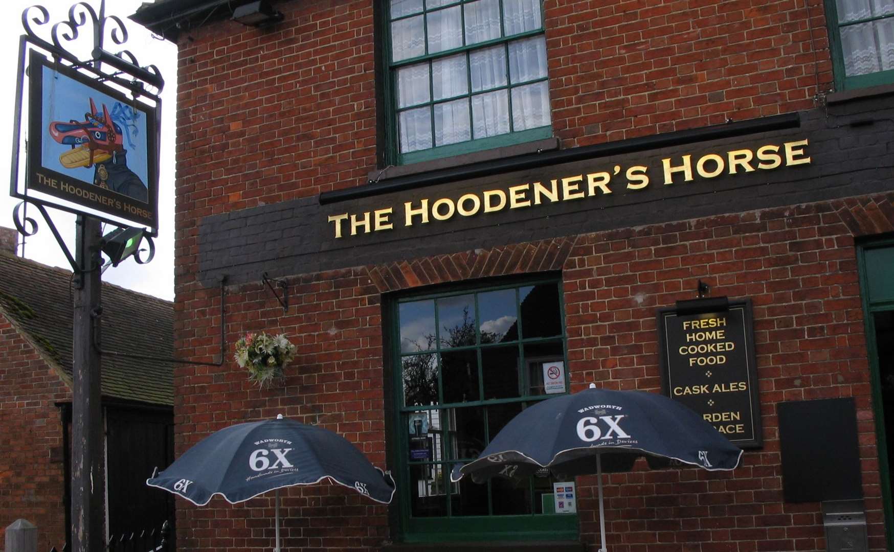 Alex Bensley's first Ashford pub was The Hooden Horse in Great Chart, which became the The Hoodener's Horse - pictured here in 2008 - and is now The Little Black Dog