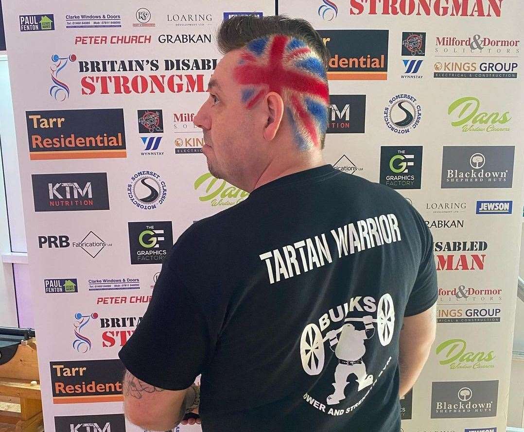 Mac at Britain’s Strongest Disabled Man 2021. Picture: @tartan_warrior_strongman