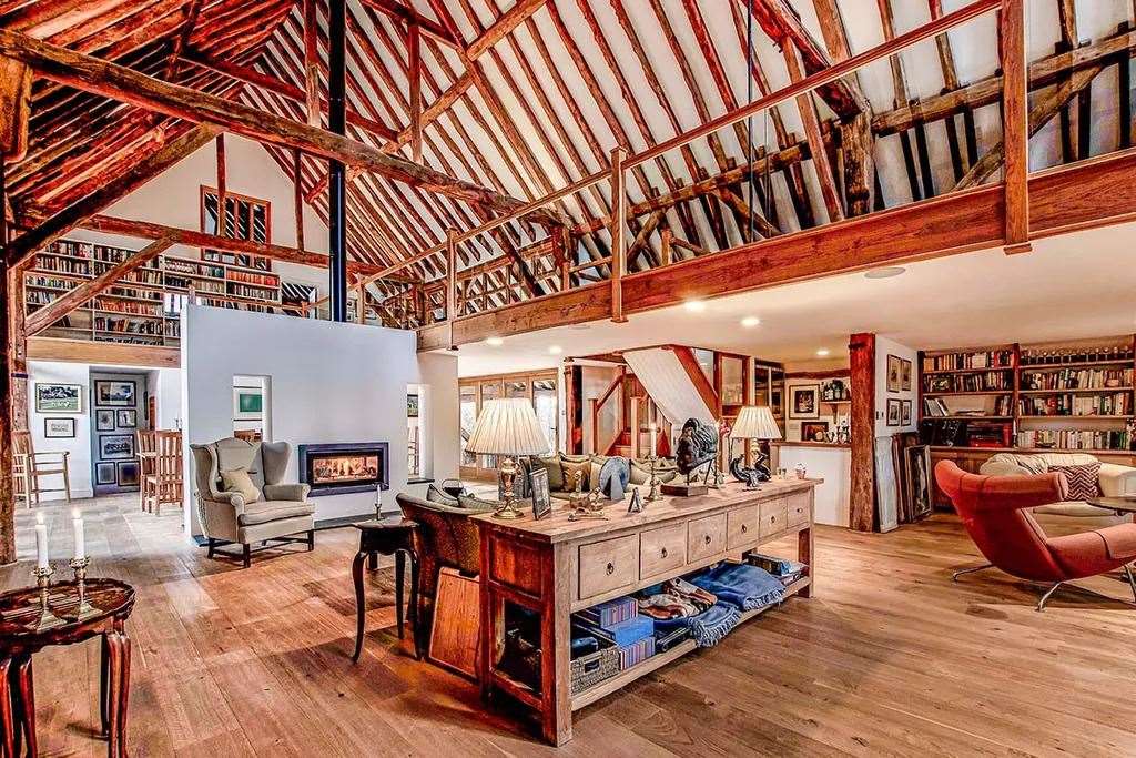 The home features stunning beams and wooden interiors. Picture: Your Move