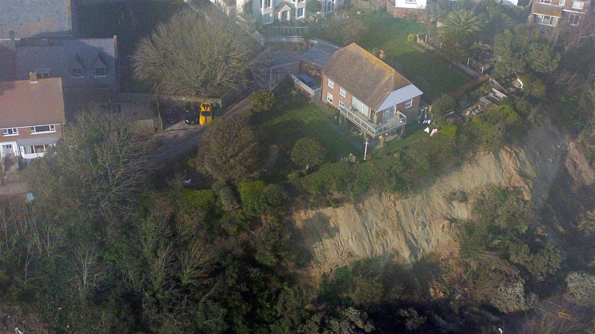 Scene of a landslide on Remembrance Road, Folkestone.Picture: Barry Goodwin