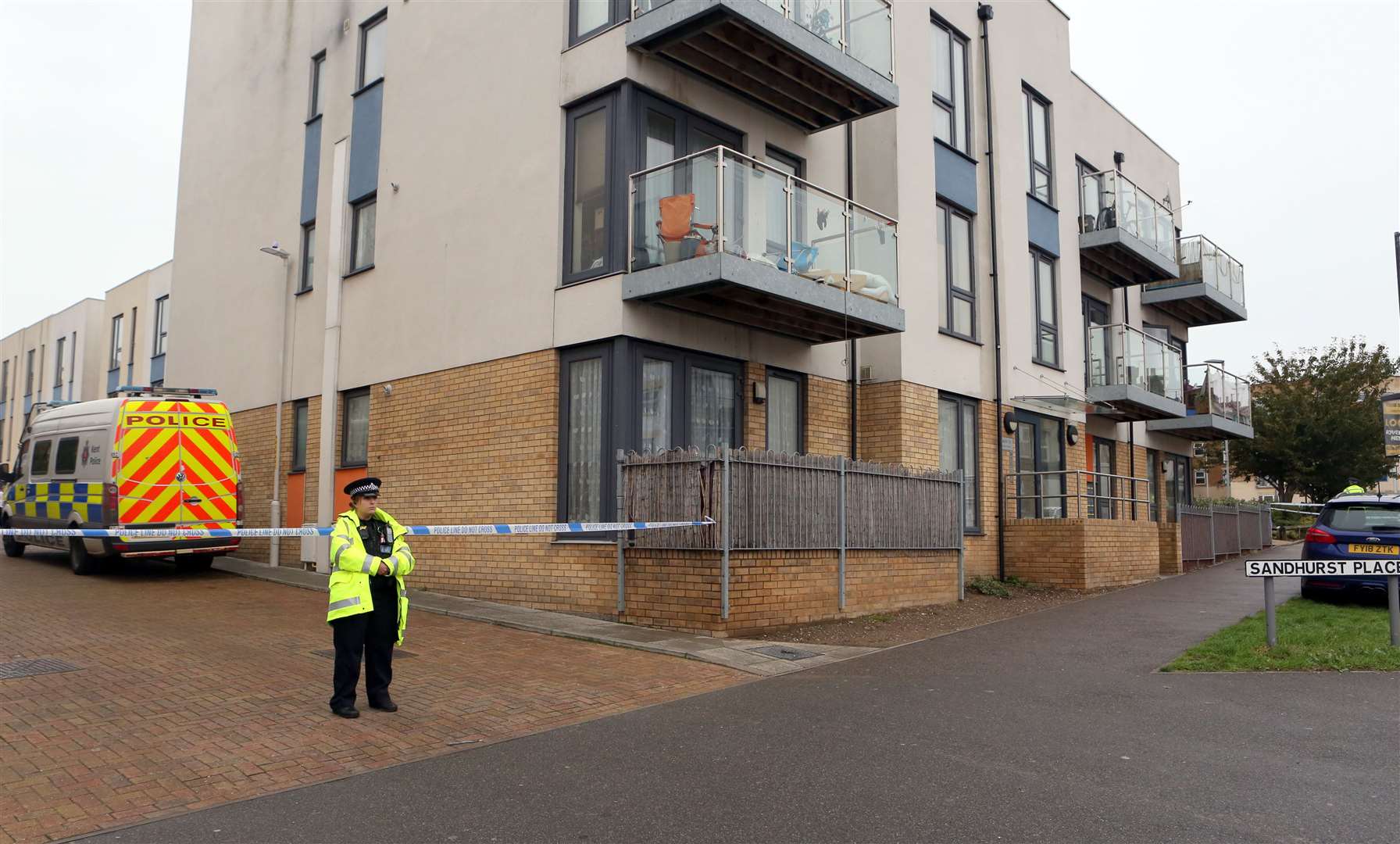 Police and the scene in Sandhurst Place, Margate. Picture: UKNIP