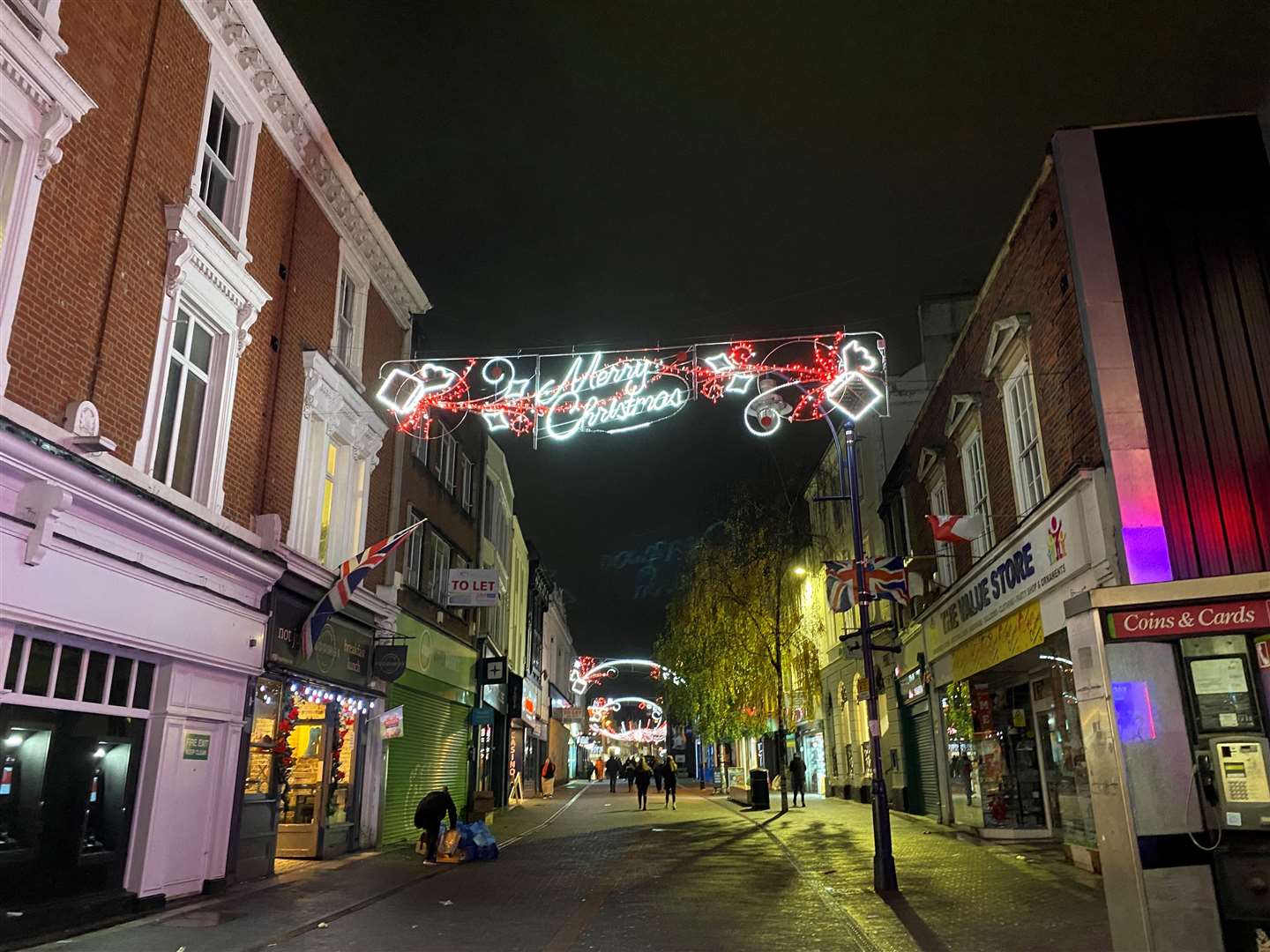 Maidstone Christmas lights switch-on 2023. Week Street is welcoming shoppers and visitors for Christmas
