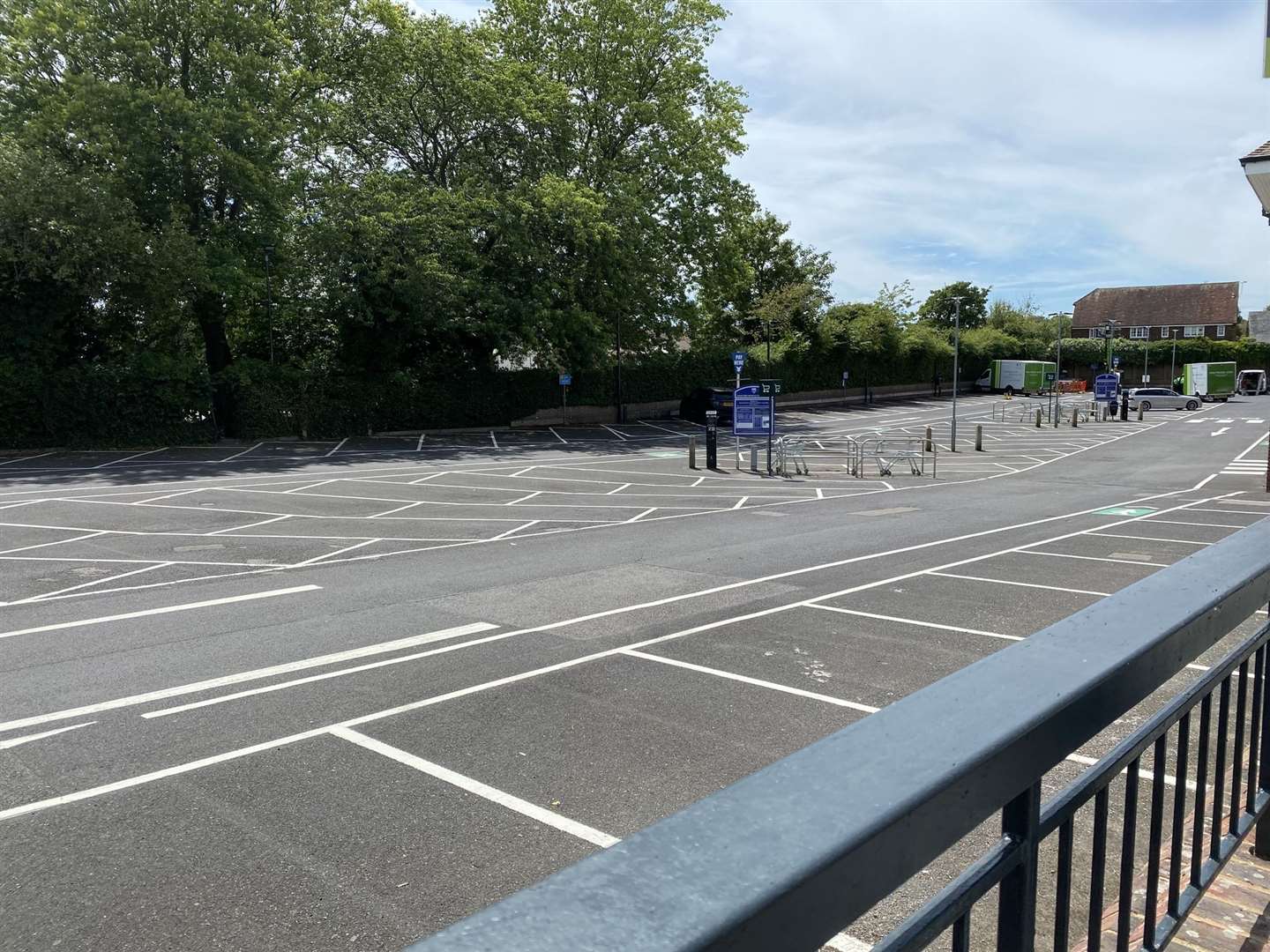 The car park behind Waitrose was almost completely empty on Tuesday. Photo: Sue Ferguson
