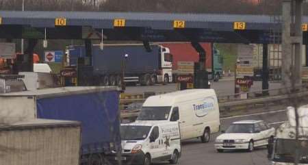 The scene at the Dartford toll tunnel today