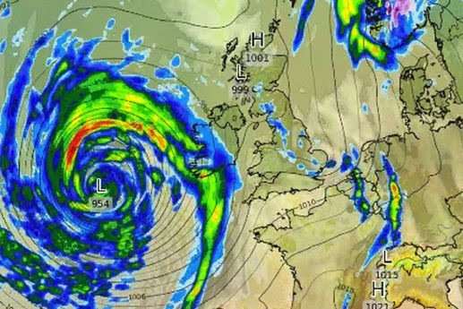 Storm Brian is set to lash Kent with strong winds. Picture: WX Charts