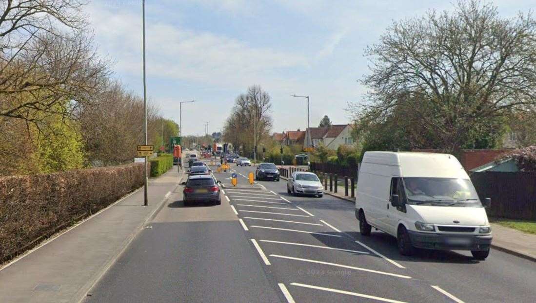 The attack happened in Thanington Road, Canterbury. Picture: Google