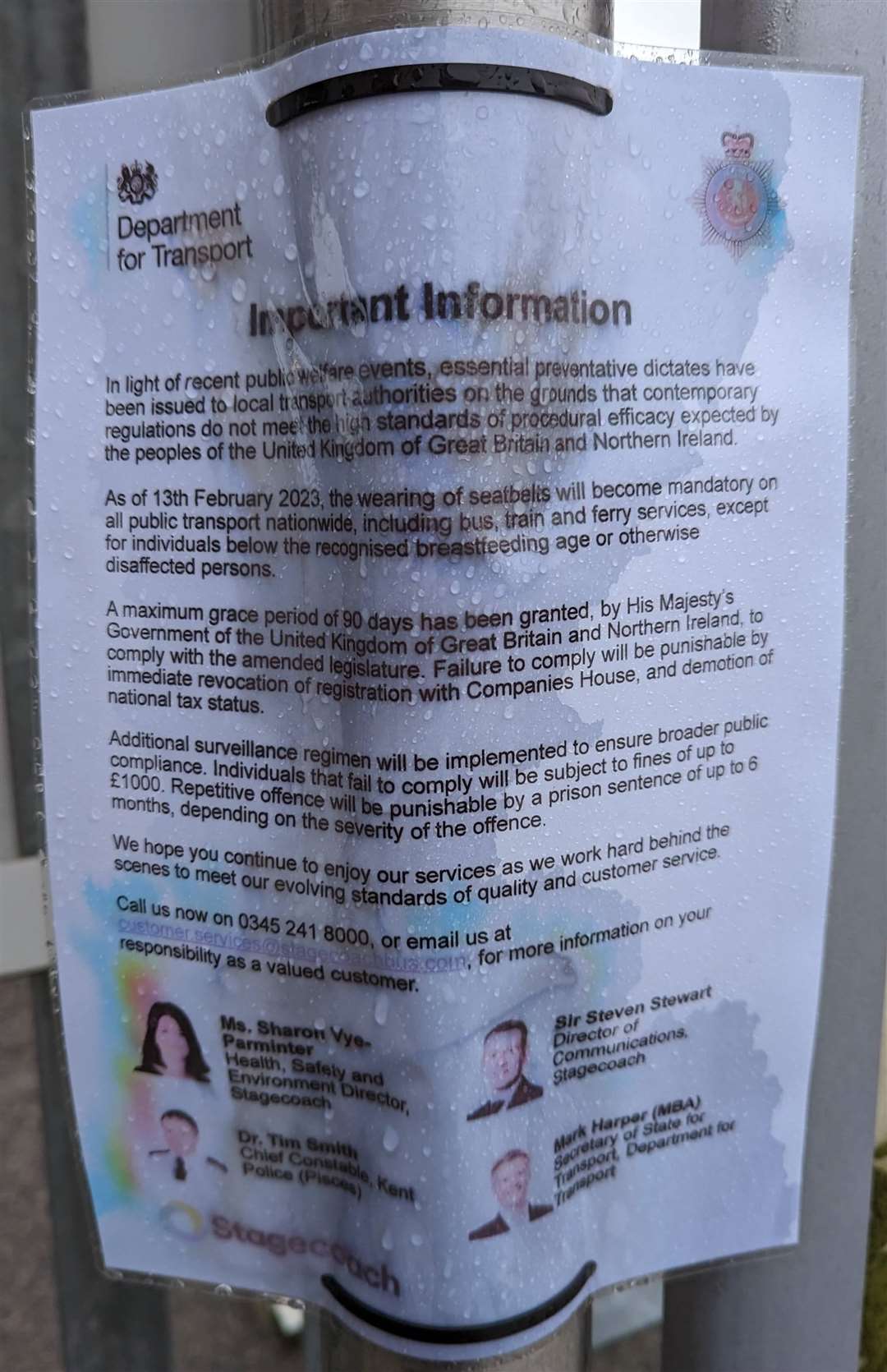 Fake notices - including this one at Folkestone West railway station - have been posted at locations across Folkestone