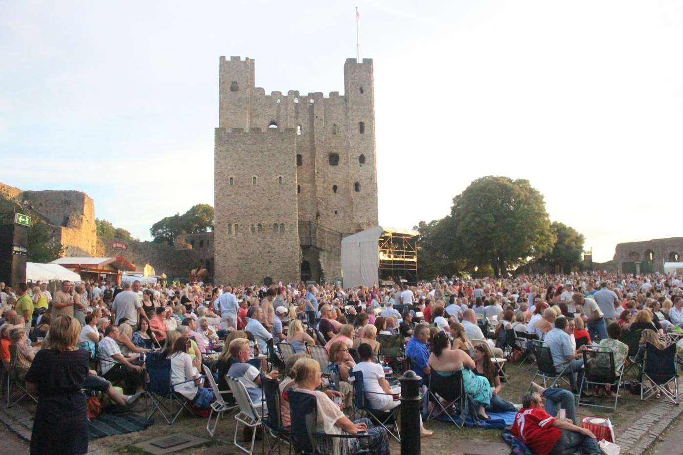 The Castle Gardens were packed with fans waiting for Level 42. Photo Adam Elsden.