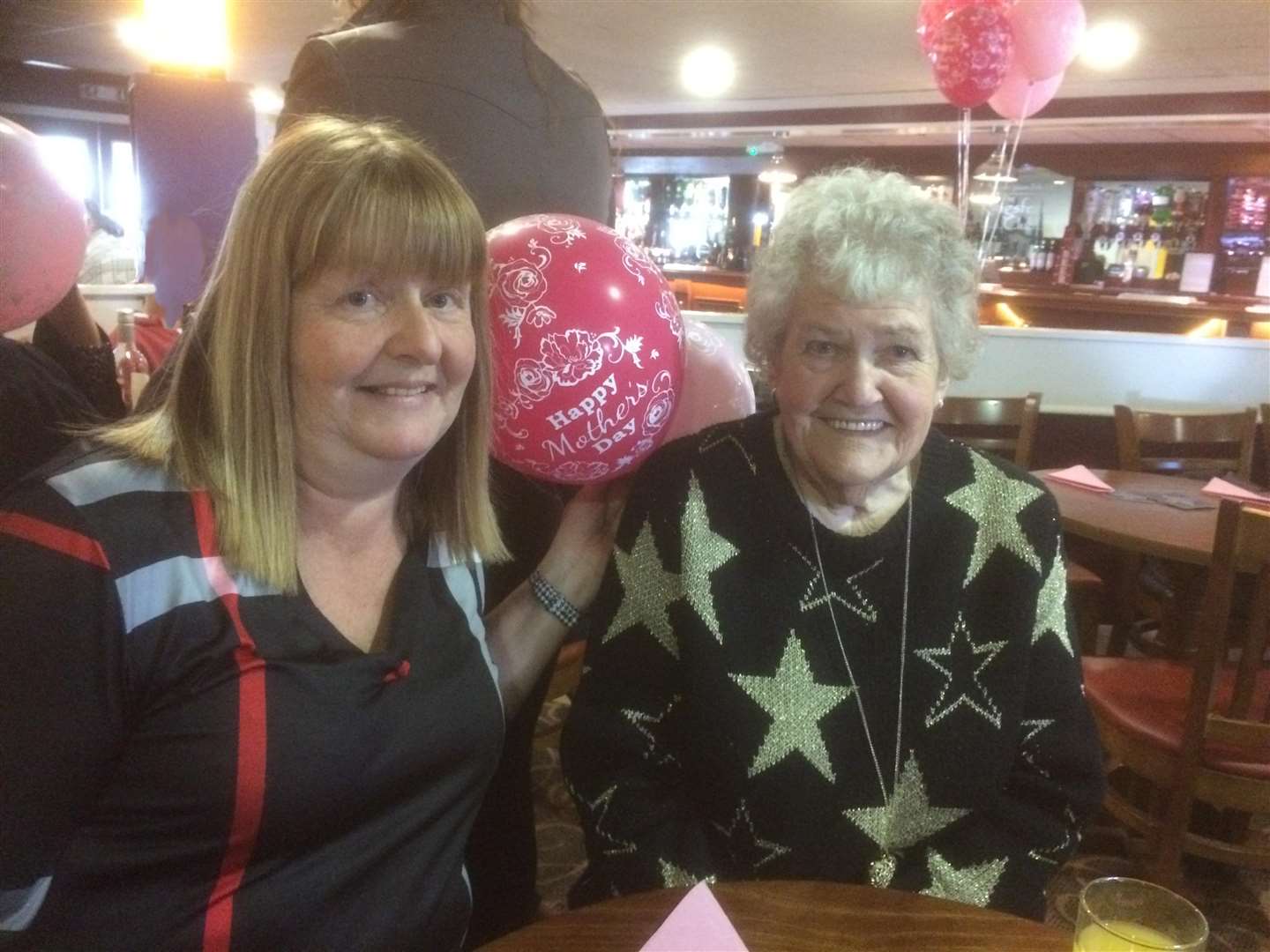 Julie Dines with her mum Mary Martin celebrating Mother's Day