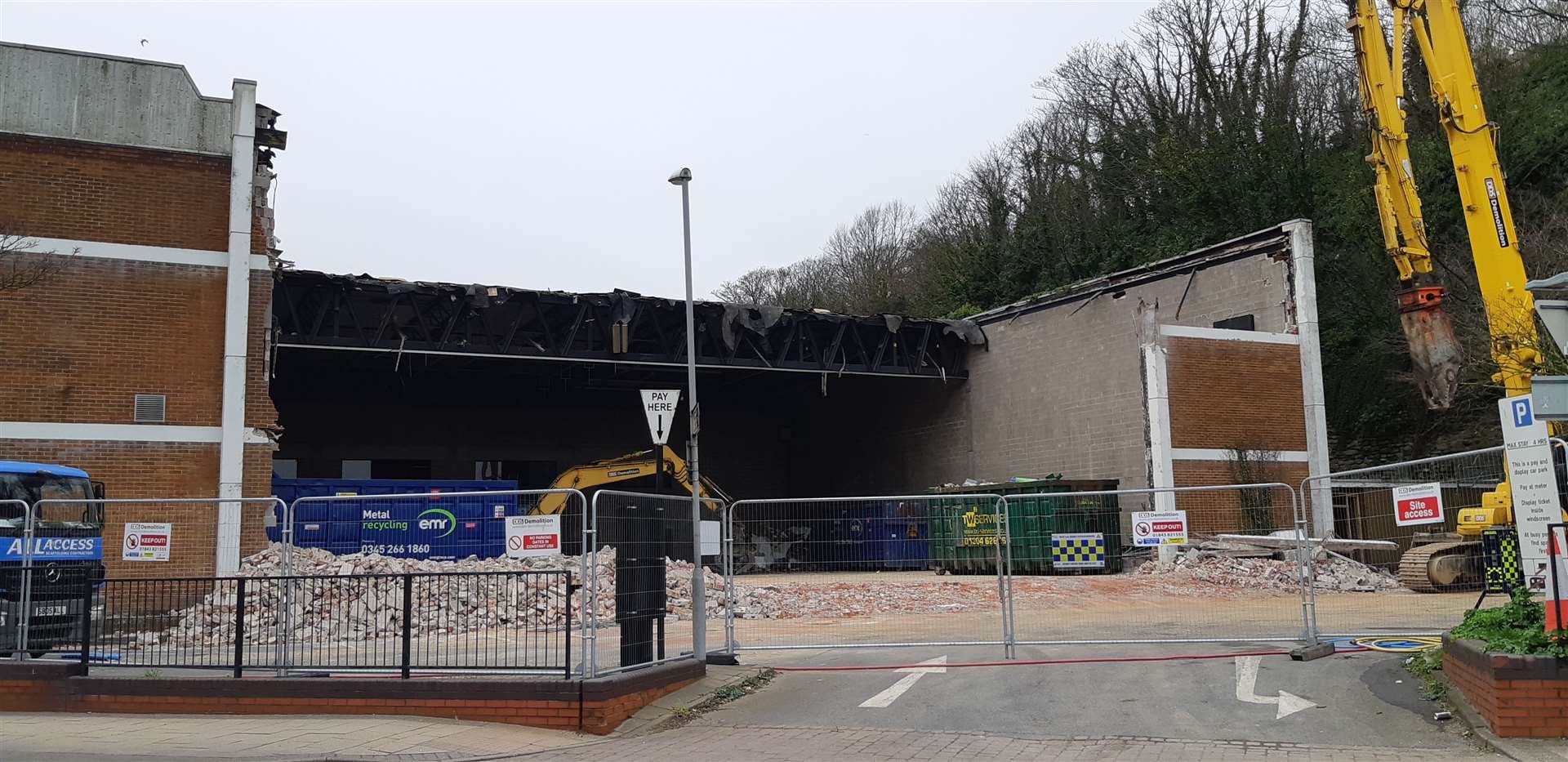The knocking down of Dover Leisure Centre, also shown in the film. Picture: Sam Lennon