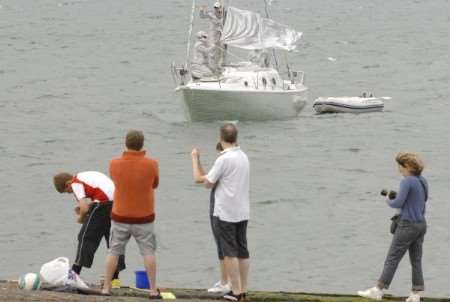 The mirror-covered yacht, part of the Whitstable Biennale art festival. Picture: Chris Davey