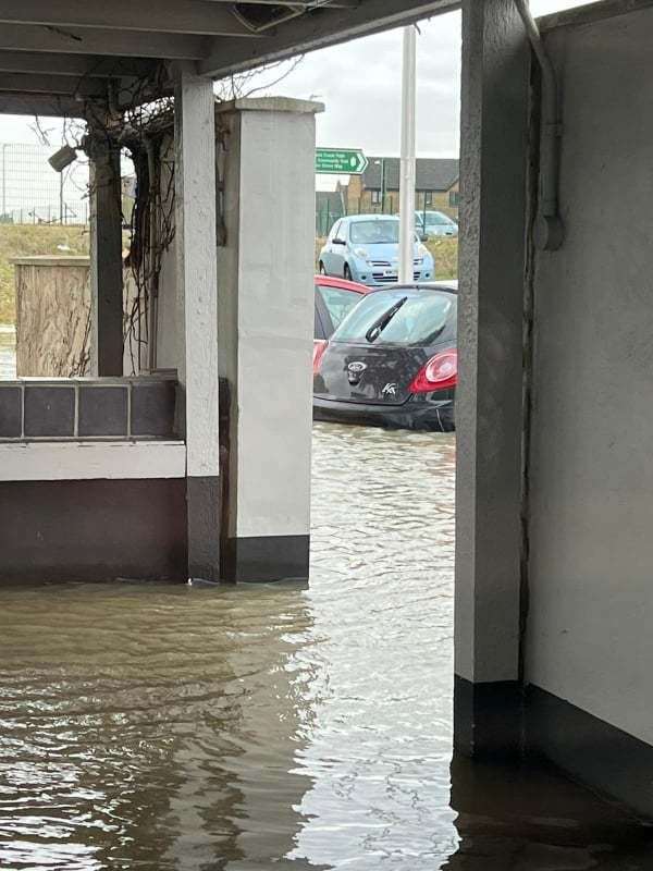 Flooding at the Boat House in Strood. Image from the Boat House