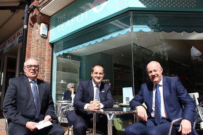 Cllr Graham Galpin, minister Jake Berry MP and Ashford MP Damian Green