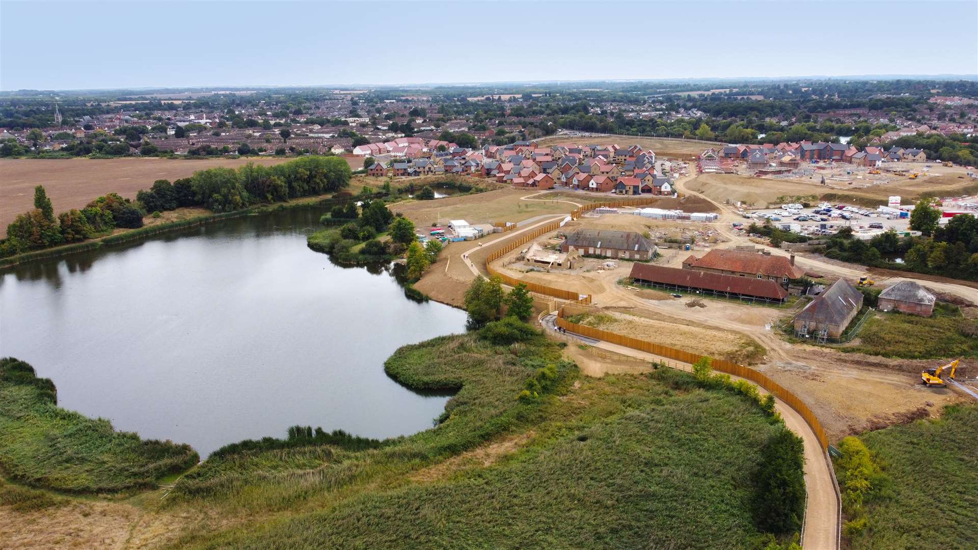 An aerial view of the Faversham Lakes development. Picture: The Anderson Group
