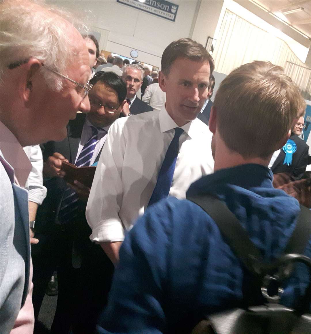 Jeremy Hunt meeting people at the hustings event