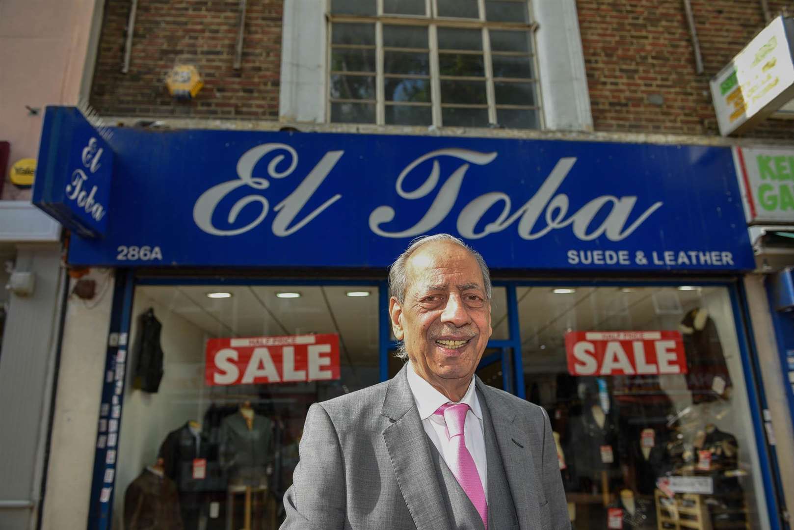 Mr Pat, Oldest shop owner in Chatham High Street . El Toba, 286a High St, Chatham ME4 4BP. 170818 Picture: Alan Langley. ...... (3662207)