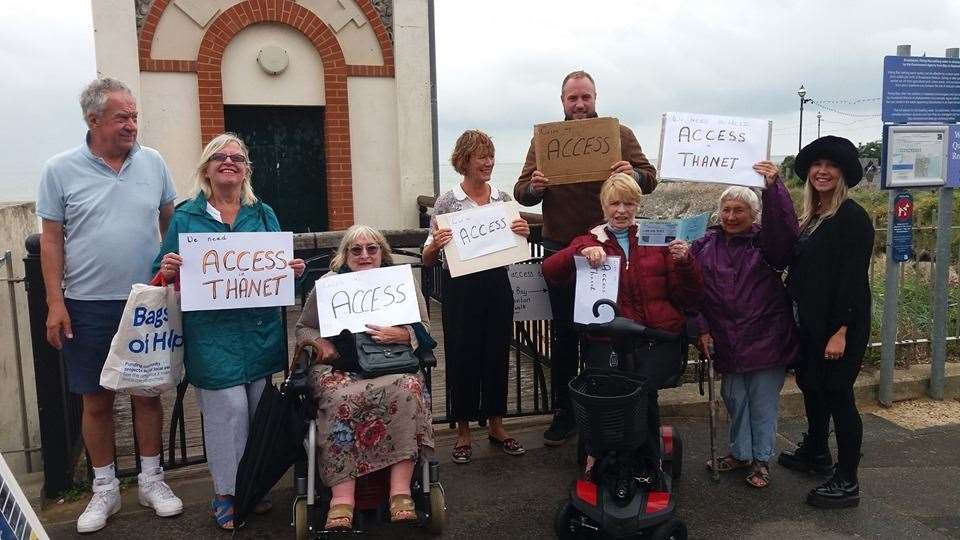 A protest was staged at the broken lift in Broadstairs (15337828)