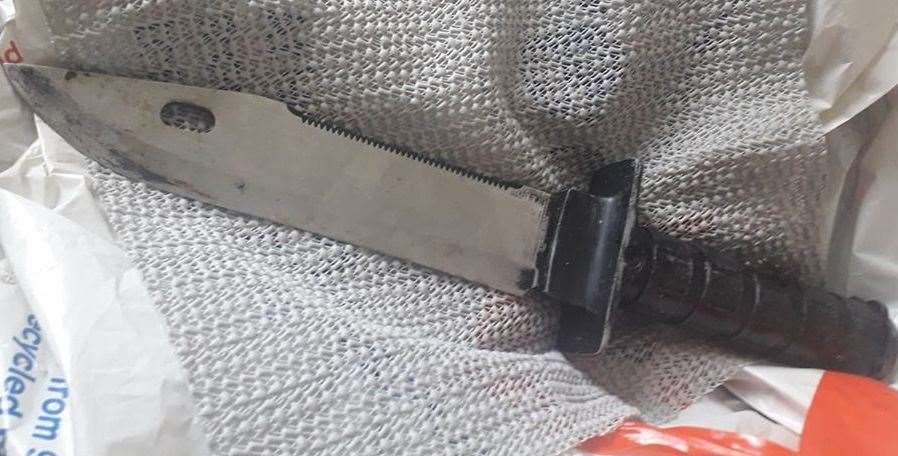 The knife that Emma Morris found discarded in Ashford. Photo: Emma Morris