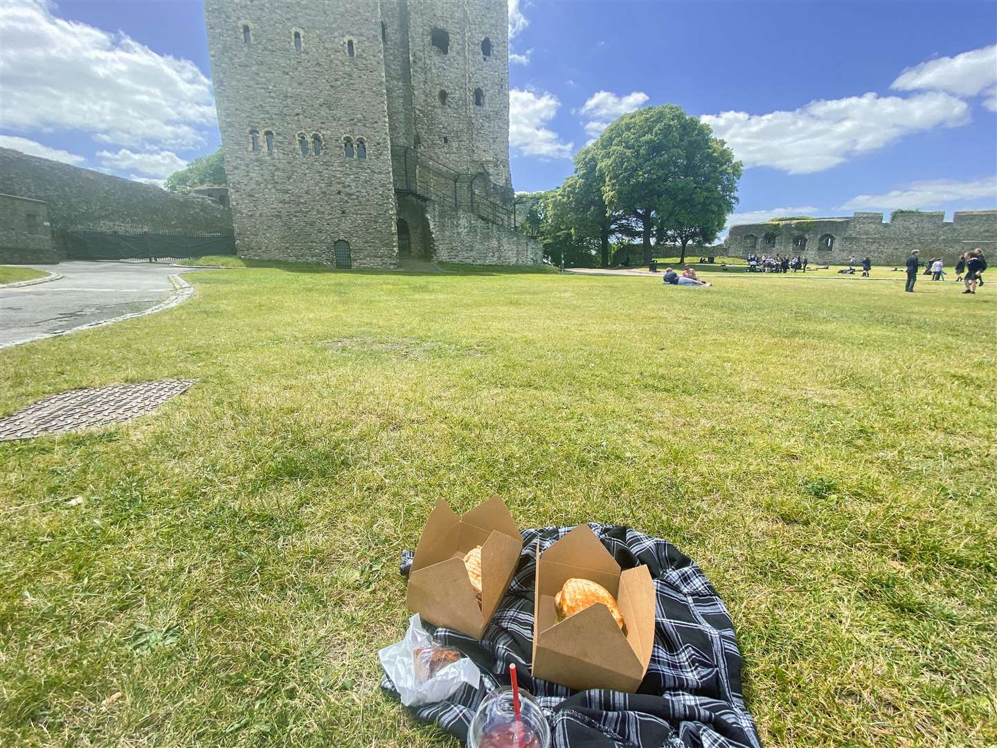 Lunch with a view in the grounds of Rochester Castle. Picture: Sam Lawrie