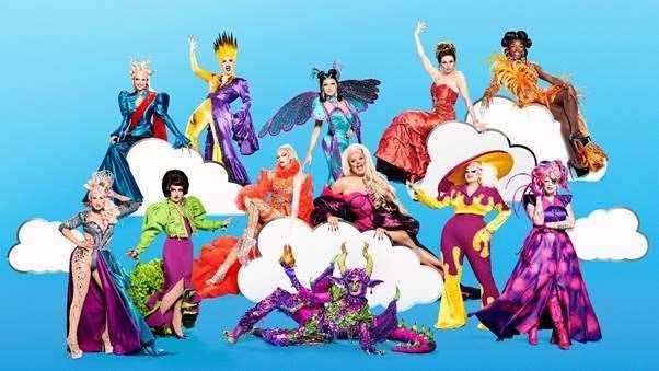 All of the contestants on this year's drag race. Photographer: Ray Burmiston/BBC Pictures
