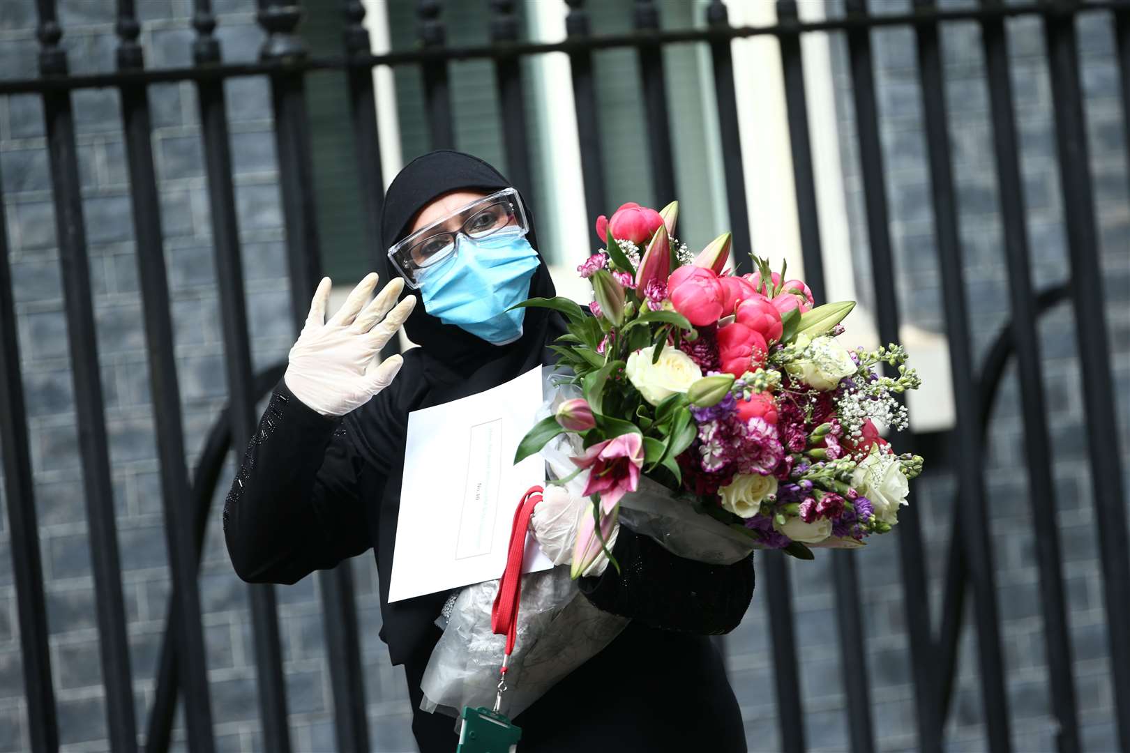 Flowers were delivered to Downing Street on behalf of Pakistan’s Prime Minister Imran Khan, after it was announced that Ms Symonds had given birth to a boy (Yui Mok/PA)