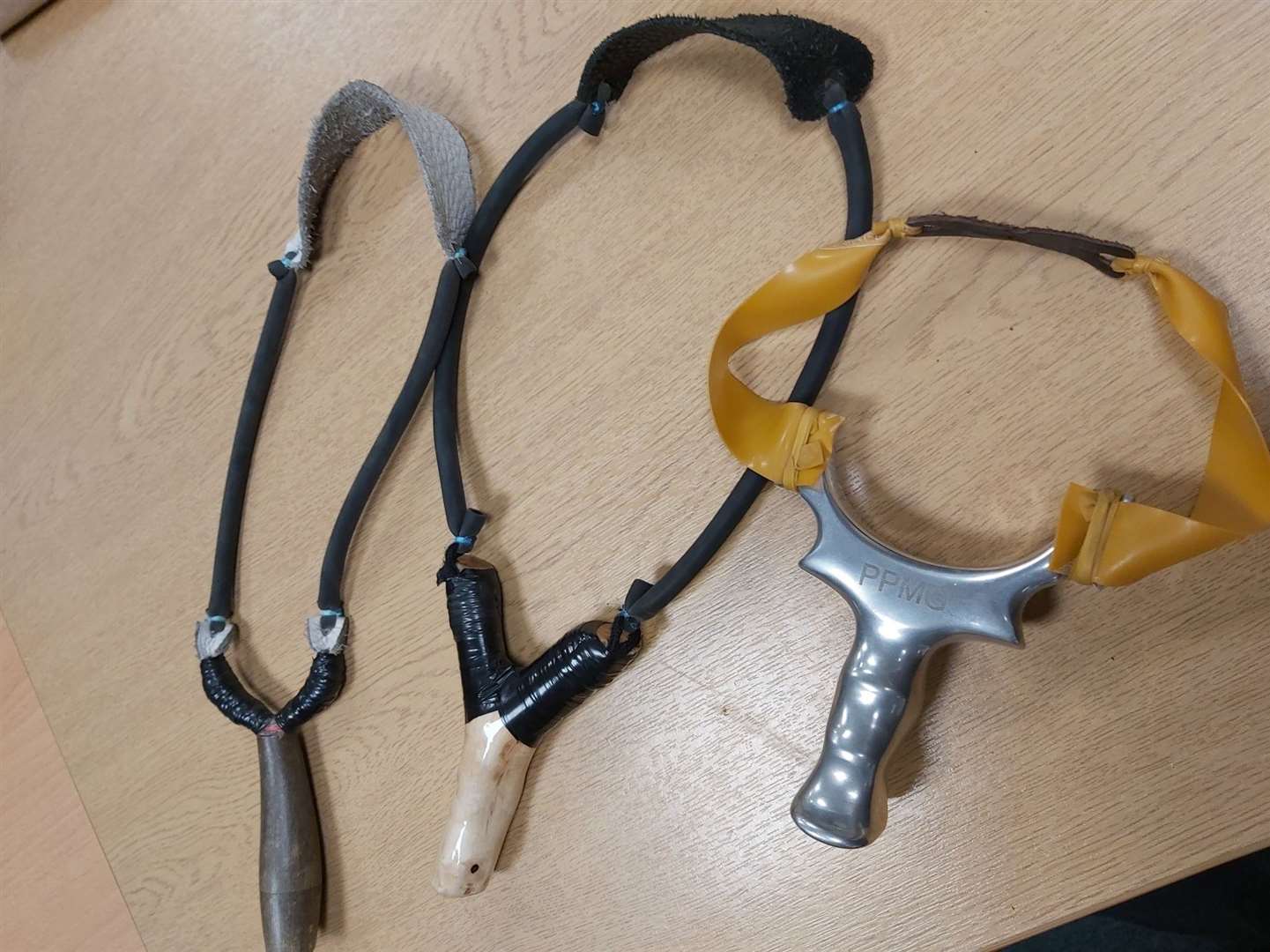 Three catapults were seized by police in Maidstone. Picture: @kentpolicemaid