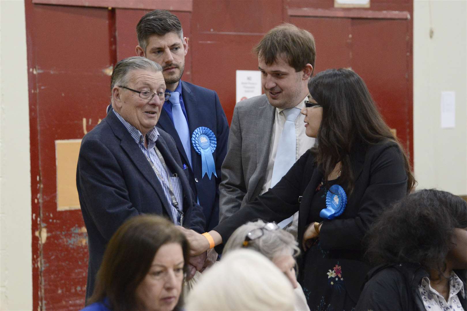 A disappointed Mike Bennett (left) after losing his seat. Picture: Paul Amos