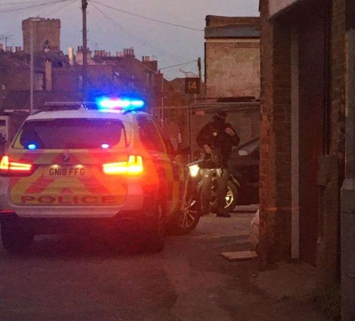 Armed police were spotted in Clifton Gardens, Margate, last night
