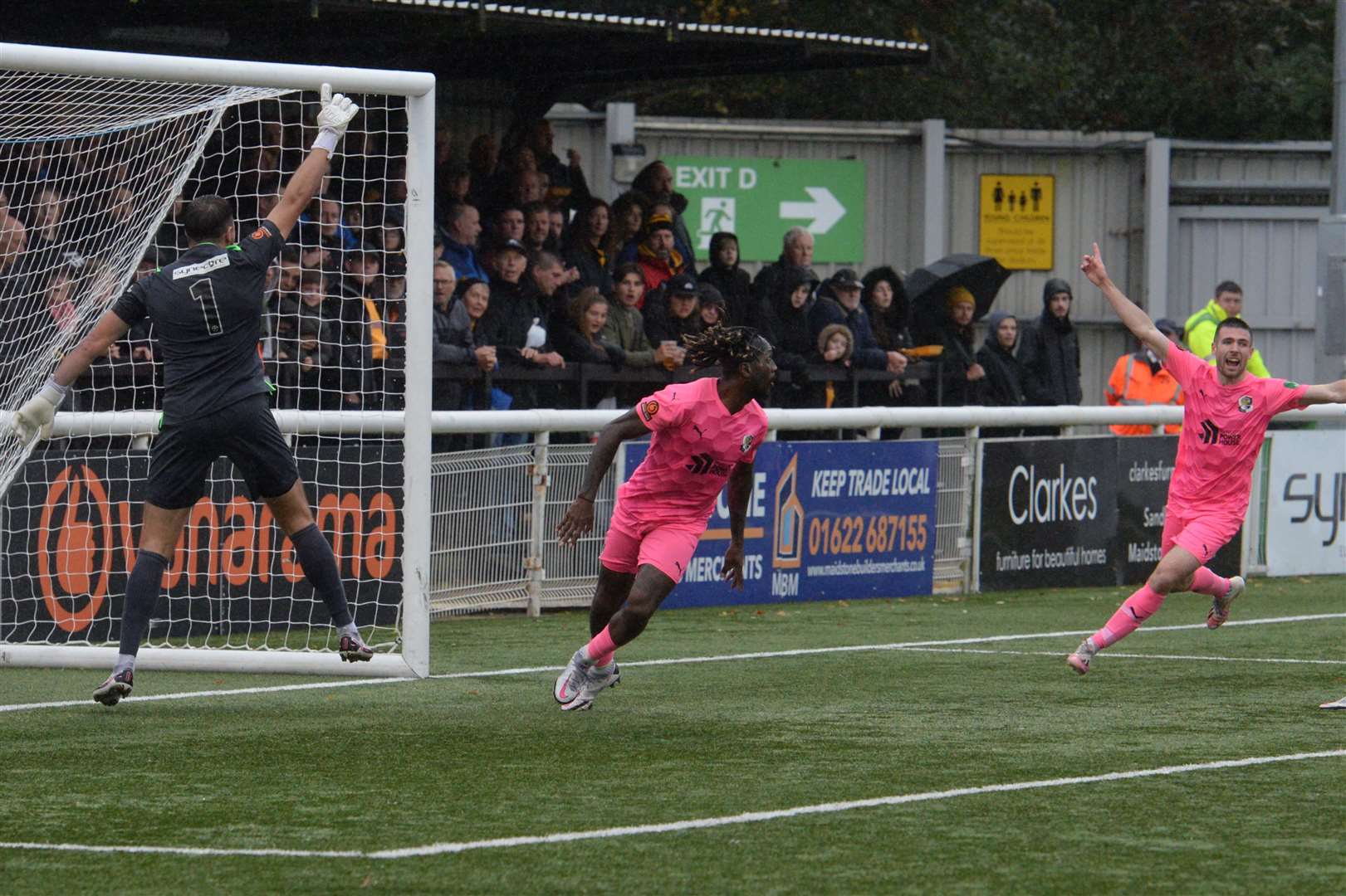 Ade Azeez gives Dartford a 3-0 lead at Maidstone in the FA Cup on Saturday Picture: Chris Davey