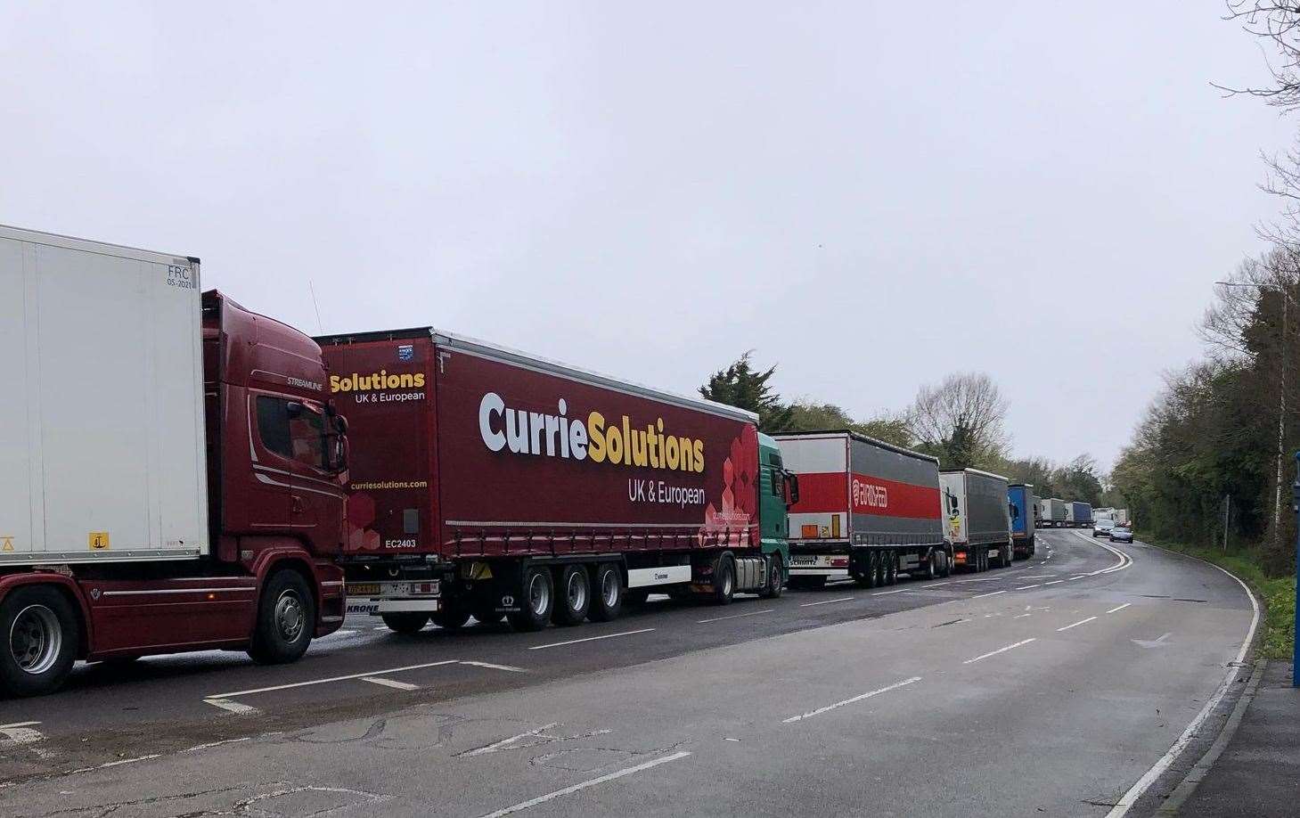 Gridlock in Folkestone following the closure of the Roundhill Tunnel. Picture: Peter Phillips