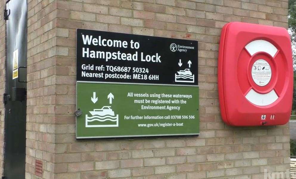 A slipway has been closed at Hampstead Lock due to reports of an oil pollution incident. Photo: KMTV