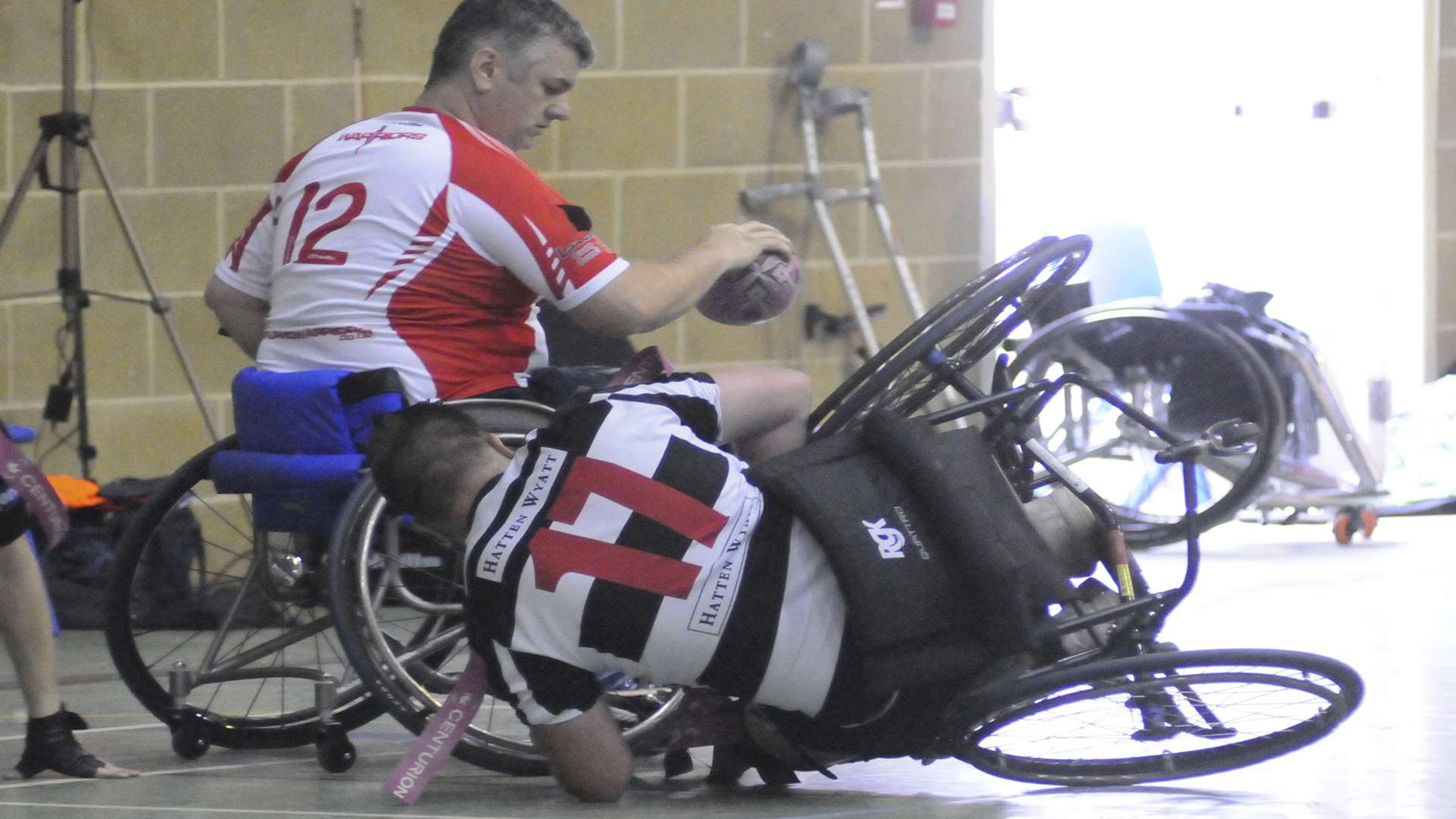 Gravesend Dynamite wheelchair rugby league club in action. Picture: Steve Crispe